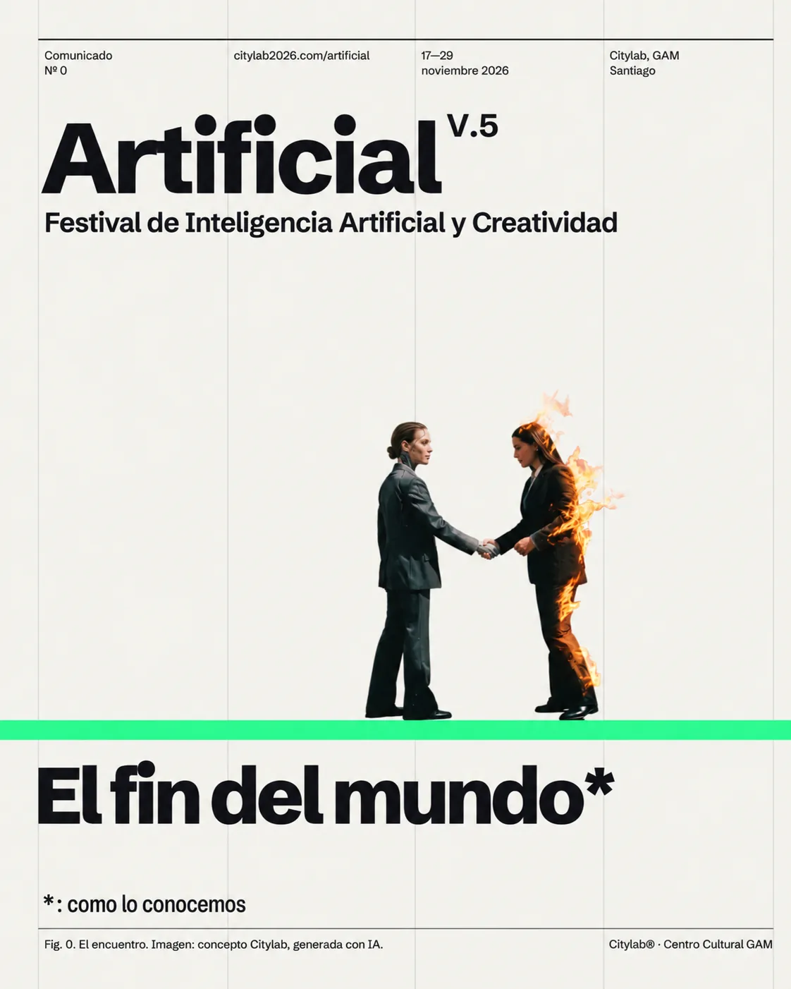 Artificial V.5 — Festival de Inteligencia Artificial y Creatividad, 17–29 noviembre 2026. El fin del mundo, como lo conocemos.